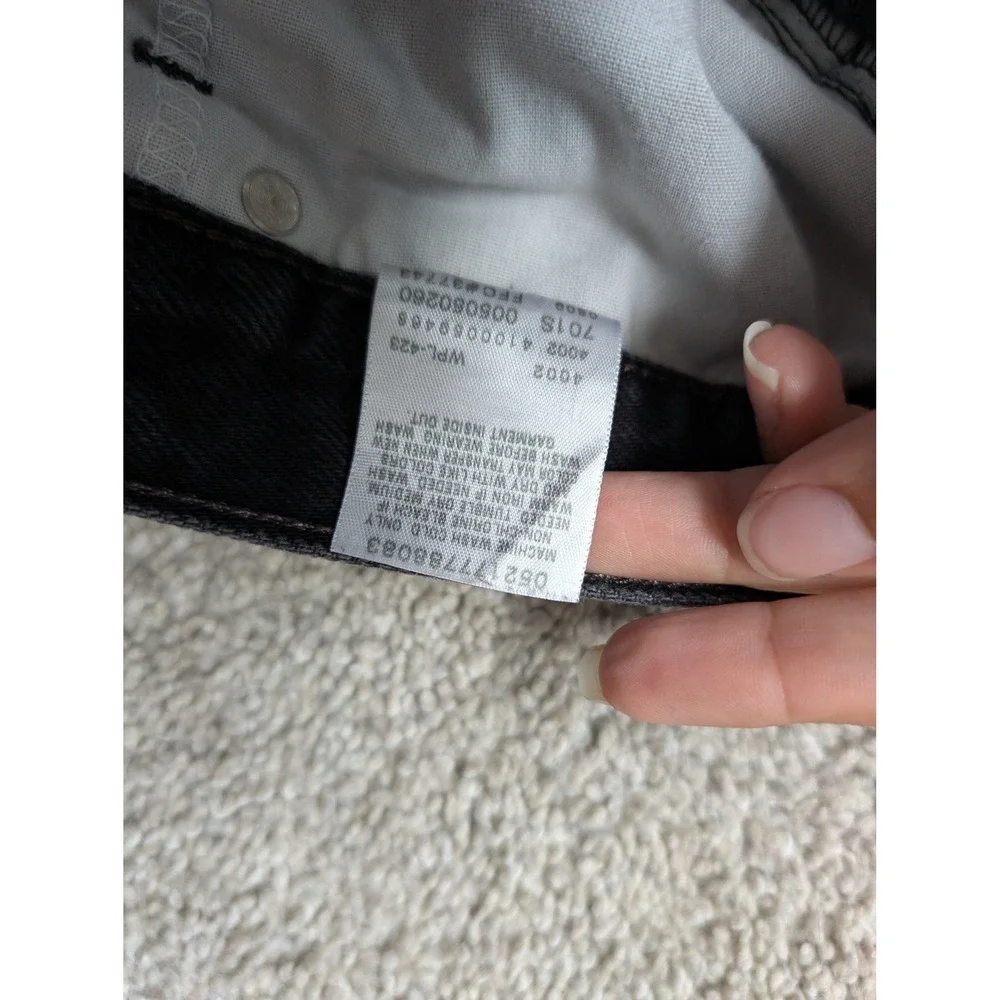 Y2K Levi's 505 Regular Jeans Men 38x30 Vintage Black Faded Straight Leg Denim